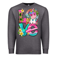 Charcoal Heather love summer unicorn Premium Sweatshirt - texasbilliewilder