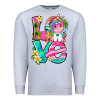 Heather Grey love summer unicorn Premium Sweatshirt - texasbilliewilder