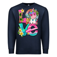 Navy love summer unicorn Premium Sweatshirt - texasbilliewilder