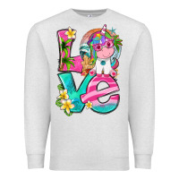 Oatmeal Heather love summer unicorn Premium Sweatshirt - texasbilliewilder