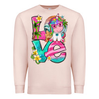 Pale Pink love summer unicorn Premium Sweatshirt - texasbilliewilder