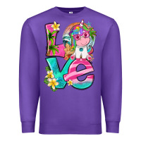 Purple love summer unicorn Premium Sweatshirt - texasbilliewilder