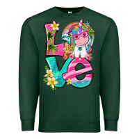 Sports Green love summer unicorn Premium Sweatshirt - texasbilliewilder