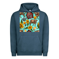 Pigment Midnight Navy farm seamless pattern Urban Hoodie - BundleAndBundleShop