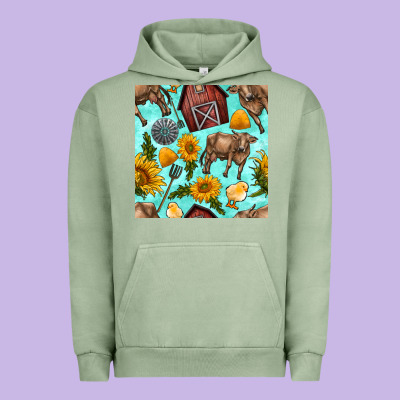 Farm Seamless Pattern Urban Hoodie Designed By Bundleandbundleshop