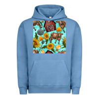 Pigment Pebble Blue farm seamless pattern Urban Hoodie - BundleAndBundleShop