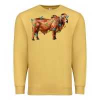 Antique Gold brahman bull with christmas lights Premium Sweatshirt - RanaPortraitStore