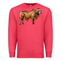Cardinal brahman bull with christmas lights Premium Sweatshirt - RanaPortraitStore