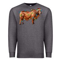 Charcoal Heather brahman bull with christmas lights Premium Sweatshirt - RanaPortraitStore