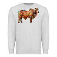 Dove Grey brahman bull with christmas lights Premium Sweatshirt - RanaPortraitStore