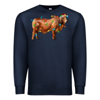 Navy brahman bull with christmas lights Premium Sweatshirt - RanaPortraitStore