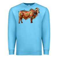 Ocean Blue brahman bull with christmas lights Premium Sweatshirt - RanaPortraitStore