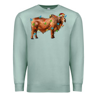 Seafoam brahman bull with christmas lights Premium Sweatshirt - RanaPortraitStore