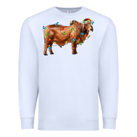 White brahman bull with christmas lights Premium Sweatshirt - RanaPortraitStore