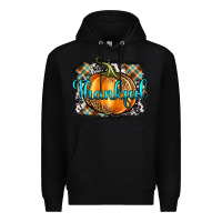 Black Thankful Pumpkin Premium Hoodie - Artiststas