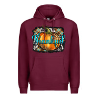 Burgundy Thankful Pumpkin Premium Hoodie - Artiststas