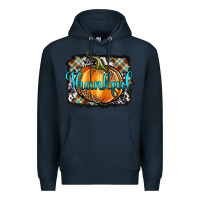 Navy Thankful Pumpkin Premium Hoodie - Artiststas