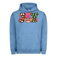 Pigment Pebble Blue Christmas joy snacks and nutcracker cookies ado Urban Hoodie - AdoDesignShop