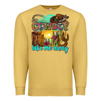 Antique Gold cowboy take me away Premium Sweatshirt - Zillion Design Studio