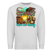 Dove Grey cowboy take me away Premium Sweatshirt - Zillion Design Studio