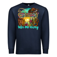 Navy cowboy take me away Premium Sweatshirt - Zillion Design Studio