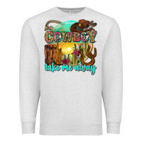 Oatmeal Heather cowboy take me away Premium Sweatshirt - Zillion Design Studio