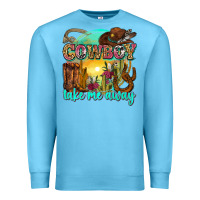 Ocean Blue cowboy take me away Premium Sweatshirt - Zillion Design Studio