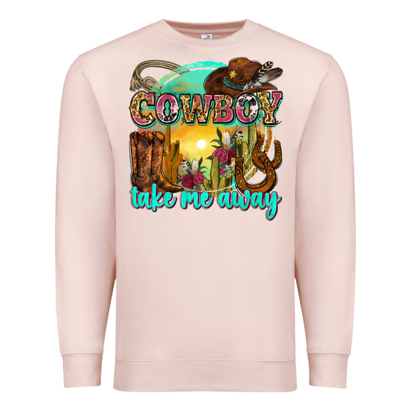 Cowboy Take Me Away Premium Sweatshirt by Zillion Design Studio | Teevron