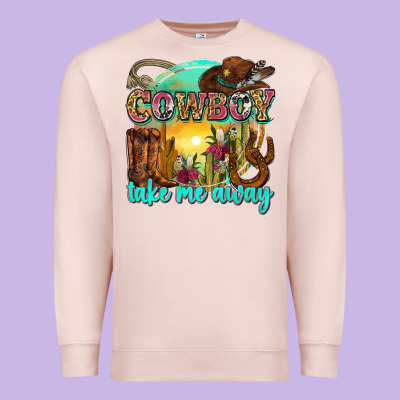 Cowboy Take Me Away Premium Sweatshirt Designed By Zillion Design Studio