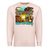 Pale Pink cowboy take me away Premium Sweatshirt - Zillion Design Studio