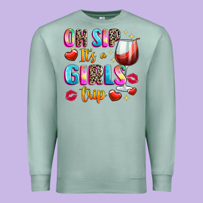 Oh Sip Its A Girls Premium Sweatshirt Designed By Texasbilliewilder