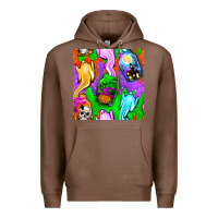 Chestnut halloween jar with ghost seamless pattern Premium Hoodie - BundleAndBundleShop