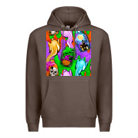 Coffee halloween jar with ghost seamless pattern Premium Hoodie - BundleAndBundleShop