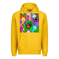 Lemon halloween jar with ghost seamless pattern Premium Hoodie - BundleAndBundleShop