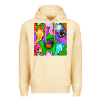 Pina Colada halloween jar with ghost seamless pattern Premium Hoodie - BundleAndBundleShop