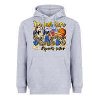 Heather Grey im just here for the snacks sports sister Heavyweight Hoodie - Zillion Design Studio