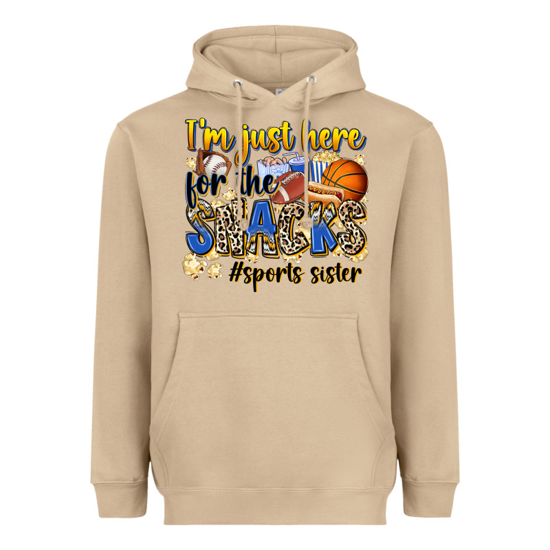 Im Just Here For The Snacks Sports Sister Heavyweight Hoodie by Zillion Design Studio | Teevron
