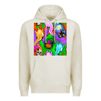 Oatmeal Heather halloween jar with ghost seamless pattern Premium Hoodie - BundleAndBundleShop