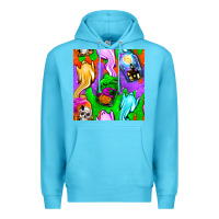 Ocean Blue halloween jar with ghost seamless pattern Premium Hoodie - BundleAndBundleShop