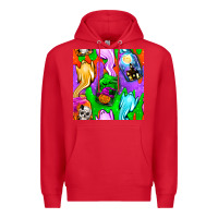 Red halloween jar with ghost seamless pattern Premium Hoodie - BundleAndBundleShop
