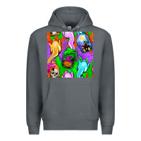 Rock halloween jar with ghost seamless pattern Premium Hoodie - BundleAndBundleShop