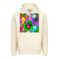 Sandshell halloween jar with ghost seamless pattern Premium Hoodie - BundleAndBundleShop