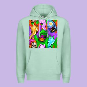 Halloween Jar With Ghost Seamless Pattern Premium Hoodie Designed By Bundleandbundleshop