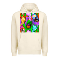 Tofu halloween jar with ghost seamless pattern Premium Hoodie - BundleAndBundleShop