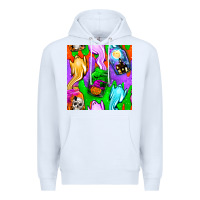White halloween jar with ghost seamless pattern Premium Hoodie - BundleAndBundleShop