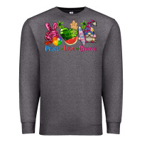 Charcoal Heather peace love gnome summer Premium Sweatshirt - texasbilliewilder