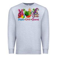 Heather Grey peace love gnome summer Premium Sweatshirt - texasbilliewilder