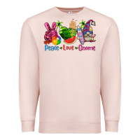 Pale Pink peace love gnome summer Premium Sweatshirt - texasbilliewilder