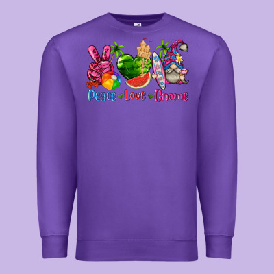 Peace Love Gnome Summer Premium Sweatshirt Designed By Texasbilliewilder