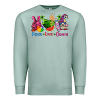 Seafoam peace love gnome summer Premium Sweatshirt - texasbilliewilder